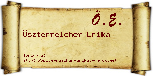 Öszterreicher Erika névjegykártya